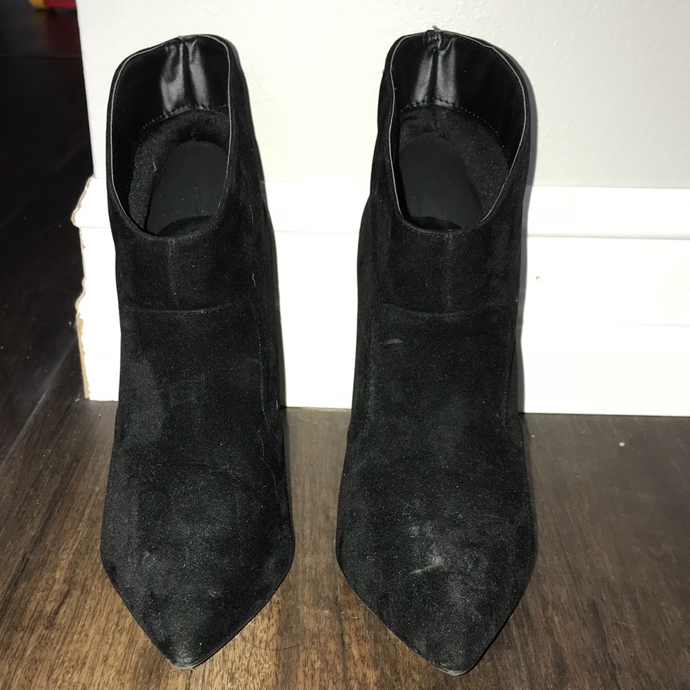 Black suede booties
